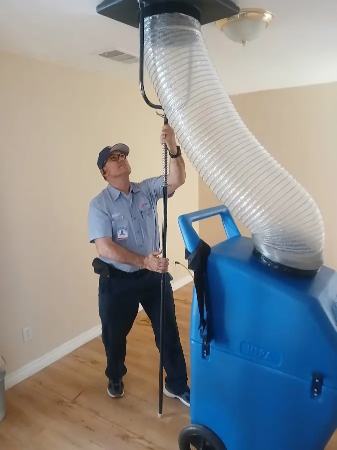 HVAC Installation technician using HEPA equipment in Hillside